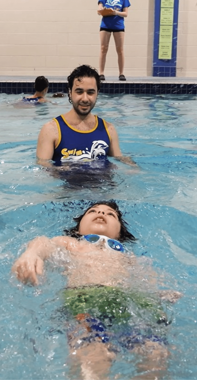 Swimmer doing back crawl Swimmer doing back crawl