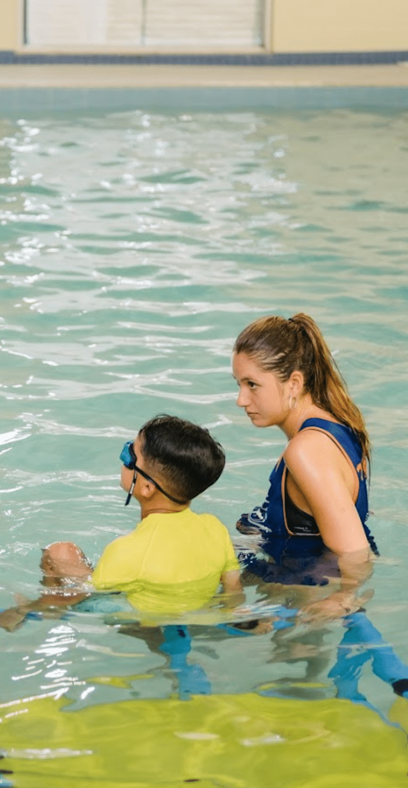 Swimmer Receiving Feedback